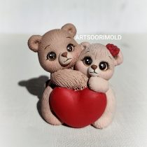 قالب سیلیکونی تدی های بغلی قلب دار